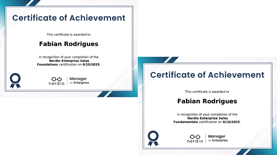 Fabian Rodrigues Advanced Nerdio Certifications